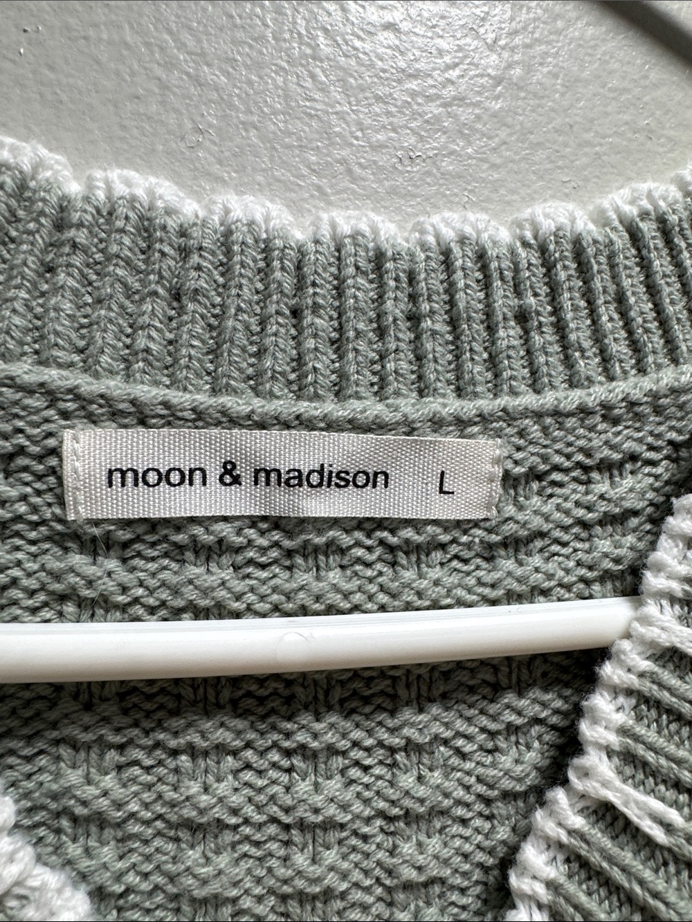 moon & madison Sage Green Knit Sleeveless Sweater Vest - Picture 3 of 4